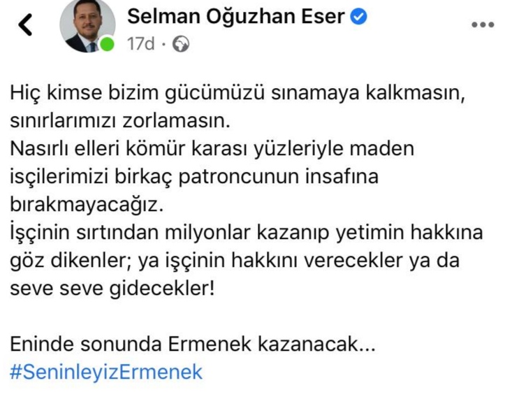 Selman Vekil Ermenek Kazanacak
