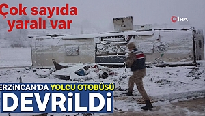 Erzincan’da yolcu otobüsü devrildi: 46 yaralı