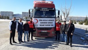 Kızılay Karaman Şubesi'nden Elazığ'a bir tır dolusu yardım