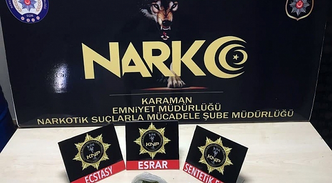 Karaman'da uyuşturucu operasyonunda 3 gözaltı