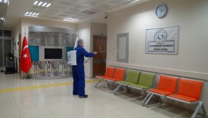 Ermenek Devlet Hastanesi korona virüsüne karşı dezenfekte edildi