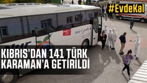 (KKTC) gelen 141 Türk vatandaşı Karaman'a getirildi
