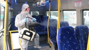 Konya'da 530 minibüs dezenfekte edildi