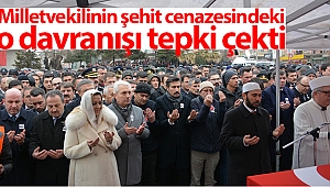 Şehit cenazesinde ilginç görüntü