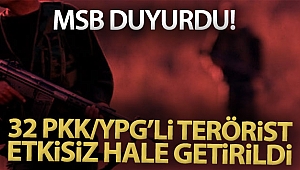 Sızma girişiminde bulunan 32 PKK'lı terörist öldürüldü
