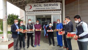 Mersin'de sağlık çalışanlarına 1 ton çilek