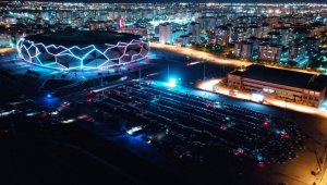 Konya'da arabalı sinemada rekor katılım