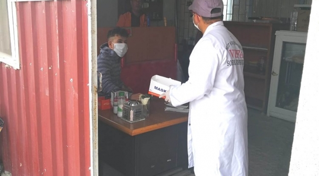 Mut'ta sanayi esnafına maske dağıtıldı