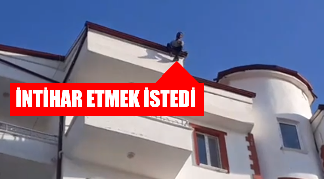 Karaman'da bir vatandaş 8 katlı apratmanın çatısına çıktı