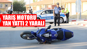 Karaman'da virajı alamayan sürat motoru devrildi: 2 yaralı