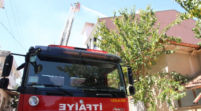 Karaman'da Çatı yangını