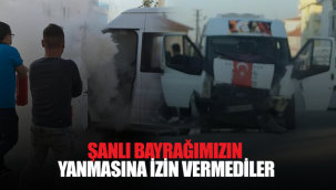 Kaza Sonrası Minibüs Alev Alev Yandı