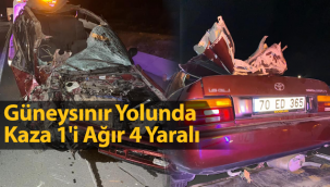 Güneysınır Yolunda Kaza 1'i Ağır 4 Yaralı