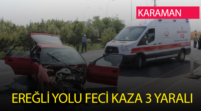 Kamyonetle çarpışan otomobil parçalandı 3 kişi ölümden döndü