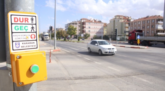Karaman'da trafiğin yoğun olduğu bölgelere trafik lambası