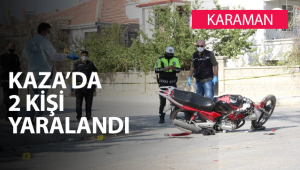 Midibüse çarpan motosikletin yakıt deposu yarıldı: 2 yaralı