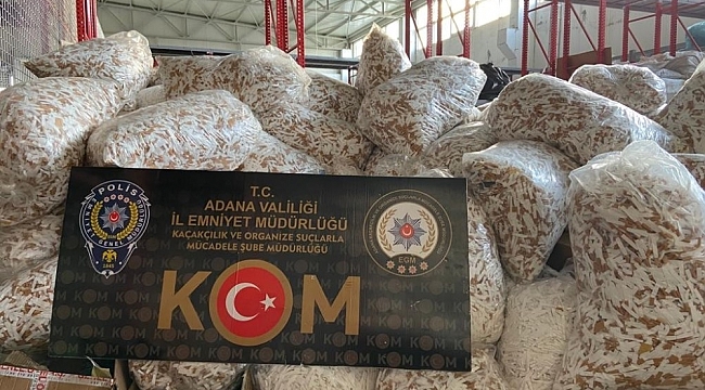 Adana'da 2 milyon 740 bin adet makaron ele geçirildi