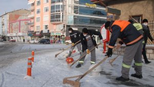 Karaman Belediyesinin karla mücadele çalışması