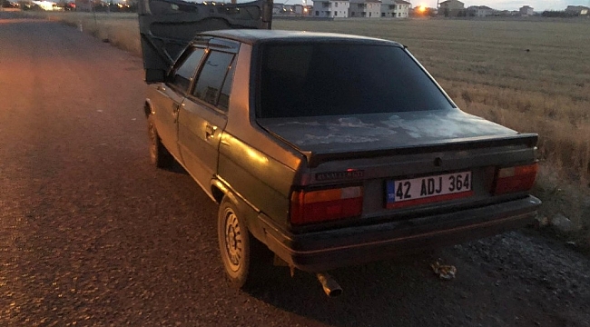 Konya'da otomobilde yangın paniği