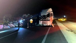Konya'nın Karapınar ilçesinde Tır park halindeki tıra çarptı: 2 yaralı