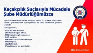 Ankara'da kaçakçılara ağır darbe: 32 gözaltı