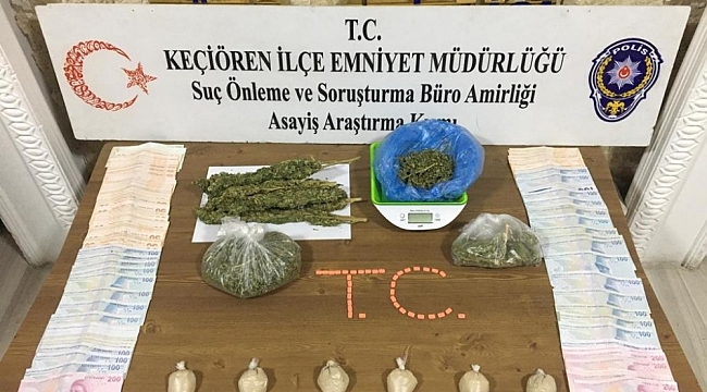 Ankara'da toplam 46 suç kaydı bulunan 3 kişi uyuşturucu madde ile yakalandı