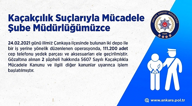 Başkentte kaçakçılara ağır darbe