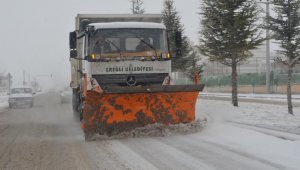 Ereğli'de karla mücadele çalışması