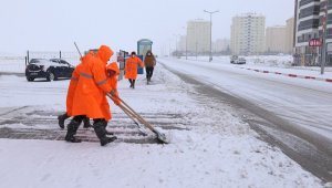 Karaman Belediyesinde kar mesaisi
