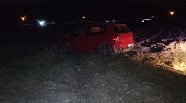 Tarlaya uçan otomobilde 2 kişi yaralandı