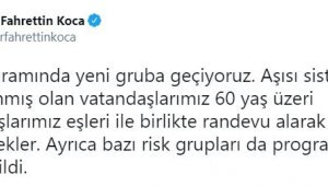 Covid-19 aşılamasında 60 yaş üzeri vatandaşlar için randevu sistemi açıldı