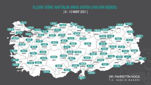 Sağlık Bakanı Koca, illere göre haftalık vaka sayısının güncel halini paylaştı
