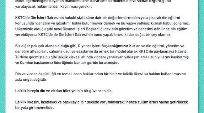 Cumhurbaşkanı Yardımcısı Oktay'dan KKTC Anayasa Mahkemesi'nin iptal kararına ilişkin açıklama