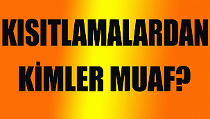 Kısıtlamalardan kimler muaf ?