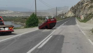 Nallıhan'da araç takla attı: 1 yaralı