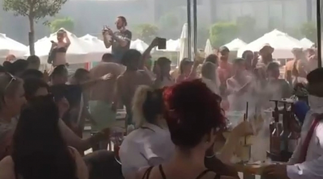 Yüzlerce kişinin mesafesiz partisi, 'Güvenli Turizm Sertifikası'ndan etti