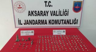 Aksaray'da Roma dönemine ait 171 sikke ve 20 tarihi obje ele geçirildi