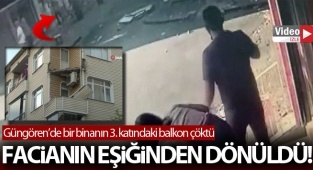 Güngören’de bir binanın 3. katındaki balkon çöktü, anne ve çocuğu saniyelerle kurtuldu