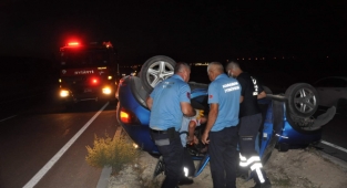 İnşaat halindeki köprüden uçan otomobilin sürücüsü öldü