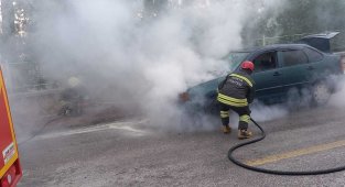 Konya'da seyir halindeki otomobilde yangın