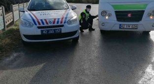 Ereğli jandarmadan kış lastiği denetimi