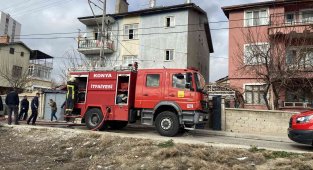 Konya'da binada çıkan yangın korkuttu