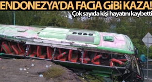 Endonezya’da otobüs kazası: 13 ölü