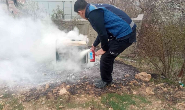 Akşehir'de zabıta ekipleri orman yangınını önledi