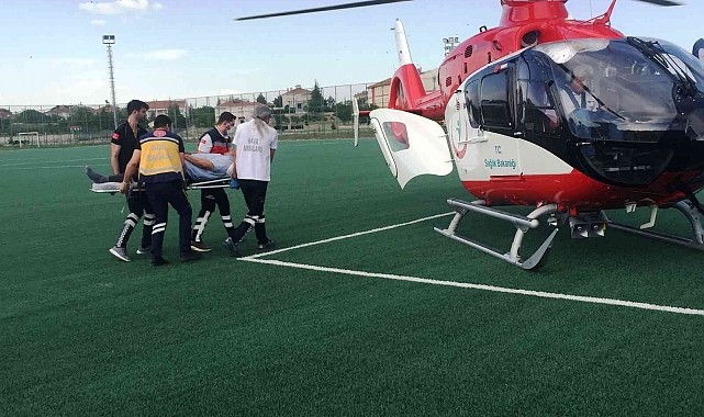 Kalp krizi geçiren hasta hava ambulansla nakledildi