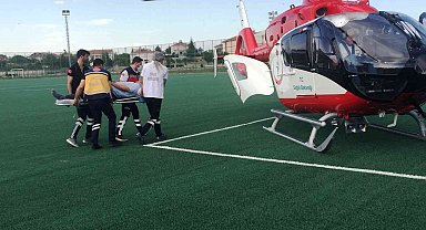 Kalp krizi geçiren hasta hava ambulansla nakledildi