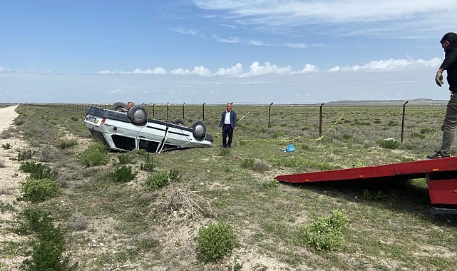 Konya'da otomobil takla attı: 1 ölü, 3 yaralı