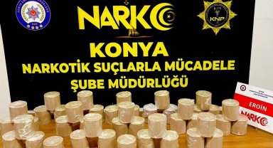 Konya'da araca zulalanmış 22,5 kilo eroin polise yakalandı