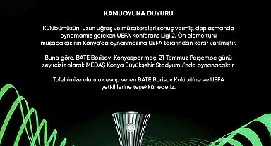 Konyaspor'un BATE Borisov maçı Konya'da oynanacak