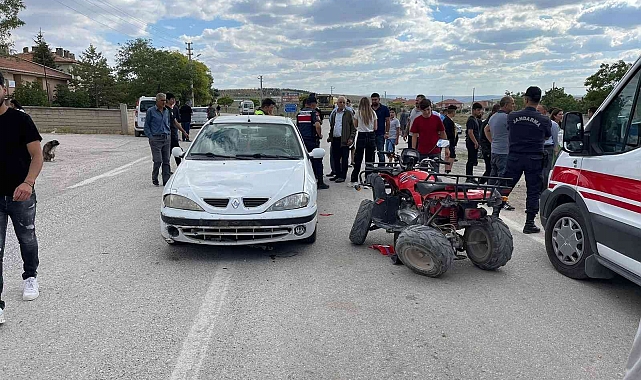 Konya'da ATV motor ile otomobil çarpıştı: 2 yaralı